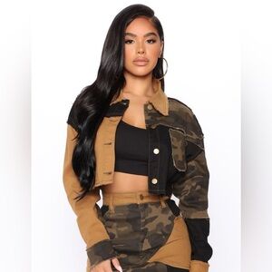 American Bazi - Cropped Patch Camo Jacket